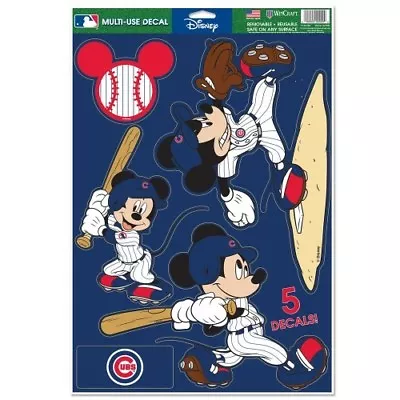 Chicago Cubs 5 Piece Mickey Mouse Decals 11 X17  Wall Graphics Disney  • $19.99