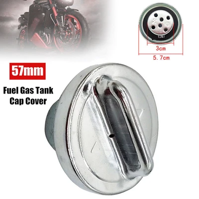 $17 • Buy US 57mm Modified Motorcycle Motocross Pit Bikes Fuel Gas Tank Cap Cover Silver