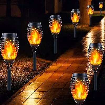 4 Pack Solar Flame Lights Dancing Flickering Torch Light Outdoor Garden Ornament • £5.99