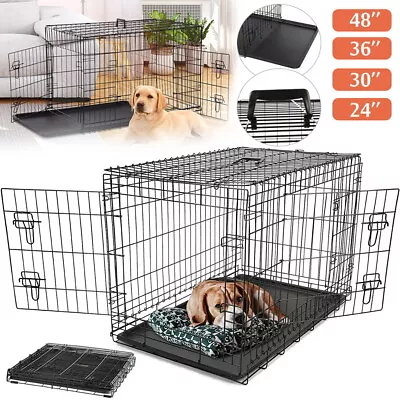 £18.99 • Buy Dog Cage Pet Puppy Metal Training Crate Carrier Black S M L XL XXL Sizes Easipet