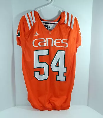 Miami Hurricanes #54 Game Used Orange Practice Jersey L DP27897 • $59.99