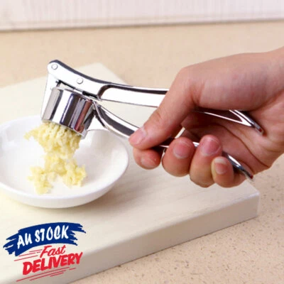$11.29 • Buy Garlic Press Crusher Stainless Steel Kitchen Mincer Masher Squeezer Tool Silver
