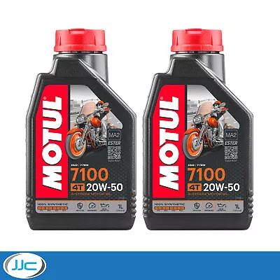 2 X 1 Litre - Motul 7100 Fully Synthetic 20W50 Motorcycle Engine Oil • £32.40