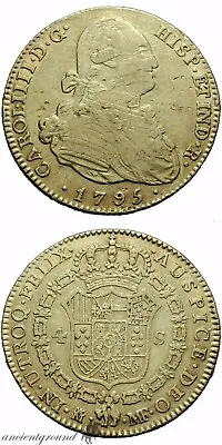 Spain Colonial Gold Coin 4 Escudos Charles Iiii 1795 Ad Madrid  Gold .875 • $1893.16