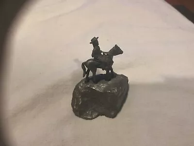 Vintage Unusual Cast Metal Cowboy/Horse On Rock Figure • $12.59