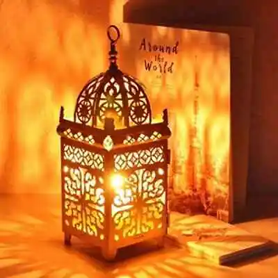 $79.99 • Buy Handmade Moroccan Turkish Metal Lamp Exclusive Night Light Wedding Decoration 