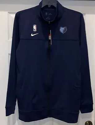 NIKE NBA Memphis Grizzlies Team Issue Navy Blue Basketball Track Jacket Mens LT • $74.92