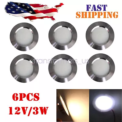 12 Volt 3w Interior RV Marine LED Recessed Ceiling Lights 6pcs Silver • $16.99