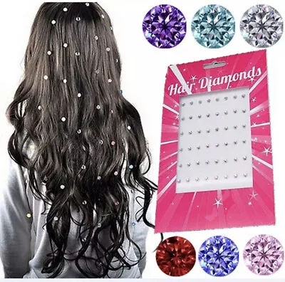 Hair Diamonds Jewellery Hair Decorations Multicoloured Sparkle Women Girls Jewel • £3.99
