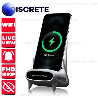 Wireless WIFI Docking Stand Station Spy Camera Mobile Phone Charger Security 4K • $136.35