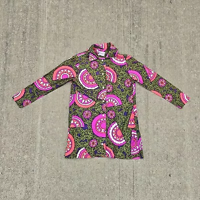 Vtg 70s Psychedelic Novelty Hippie Geometric Groovy Shirt Ralph Med • $29.88
