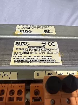 🔥ELCA 2 KVA T3I220-11202 3 Phase INSULATION TRANSFORMER 440V Free Ship🇺🇸 • $180