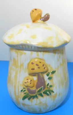 Ceramic Mushroom Canister Lidded Jar MC Kitchen Counter Storage-vintage • $14