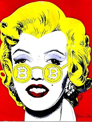 Marilyn Monroe Bitcoin Fine Art Pop Art Original Comic  Color Art On Card Stock • $299.99