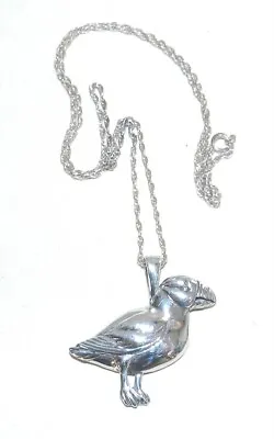 Sterling Silver Kabana PUFFIN Bird Necklace 7.5g • $34.95