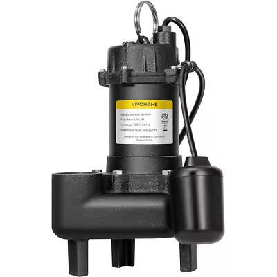 Submersible Sewage Pump 3/4HP 4680GPH Or 1HP 5220GPH Cast Iron W/ Float Switch • $99.99