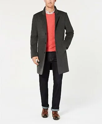 Michael Kors Madison Luxury Italian Modern-Fit Overcoat 46L Charcoal Grey Coat • $32.34