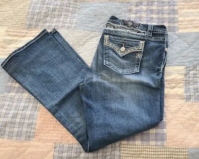 Miss Me Mid Rise Easy Boot Cut Distressed Jeans Womens 32 X 31  • $55