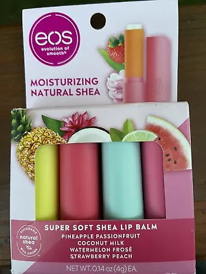EOS Moisturizing Natural Shea Super Soft Shea Lip Balm Stick Variety Pack - 4pk • $12.95