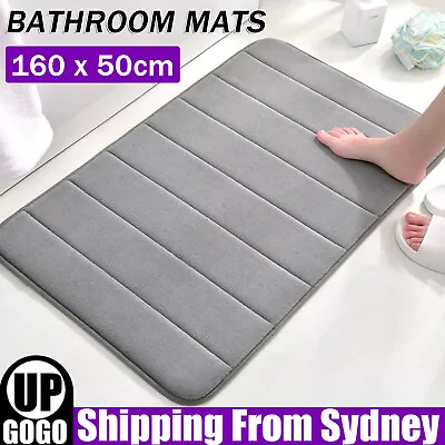 160cm Bathroom Mats Floor Bath Shower Rug Anti Slip Toilet Carpet Meomory Foam • $19.89