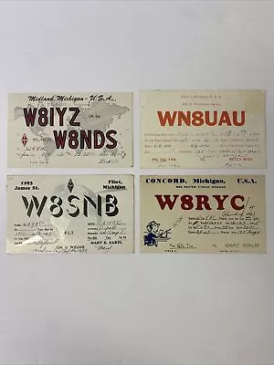 4 Vintage Michigan Radio Calling Cards • $12