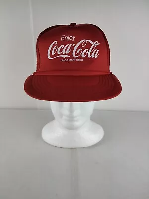 Enjoy Coca Cola Coke Red Mesh Rope Adjustable Snapback Trucker Hat Cap • $24.95