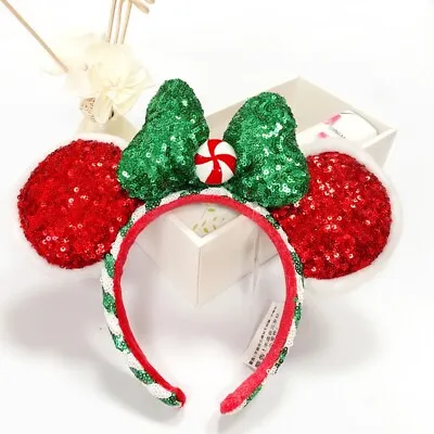 $19.99 • Buy Christmas Gift Rare Edition Disney Parks Candy Cane Peppermint Ears Headband