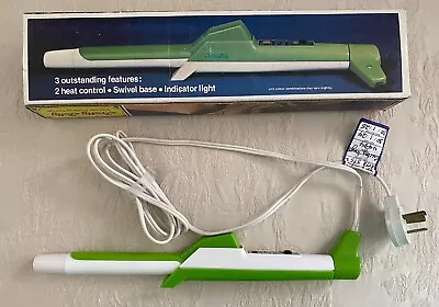 Vintage Pretty Polly Hair Curling Tongs Curler Boxed Green Display Tested • $45