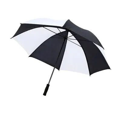 5 Ft Heavy Duty Golf Umbrella Black And White With Straight Grip Handle • $9.91