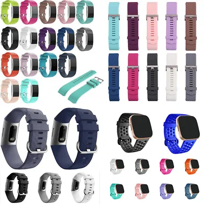 $4.58 • Buy For Fitbit Charge 2 3 4 Silicone Wristband Band Replacement Watch Wrist Straps*