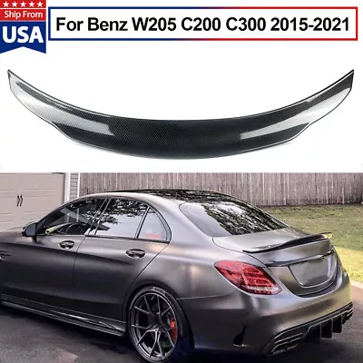 Carbon Fiber Style Rear Trunk Spoiler Wing Lip For Benz C Class W205 2015-2021 • $81.77