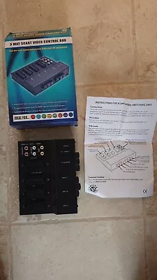 3 Way Scart Lead Splitter Switch Box Adapter Philex Very Good Condition Boxed • £9