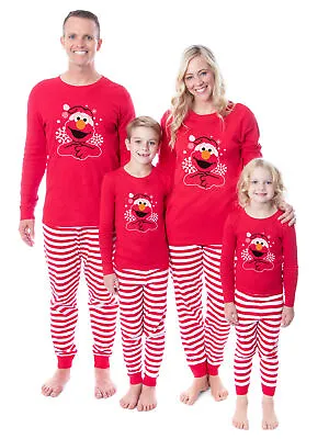 Sesame Street Unisex Family Christmas Santa Elmo Sleep Pajama Set • $29.99