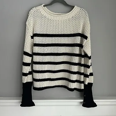 Zara Striped Cream Nautical Knit Woven Sweater Pullover XS/S • $35.99