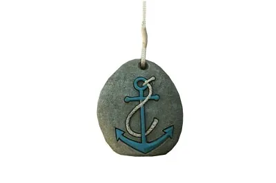 Anchor Painted Pebble Light Pull With Cord & Connector - Novelty Ceramic Handle • £9.45