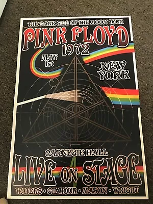 $7.99 • Buy Pink Floyd Dark Side Of The Moon 1972 New York Cardstock Concert Poster 12x18
