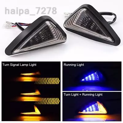 Sequential Flowing LED Motorcycle Turn Signal Lights DRL Flush Mount Amber Blue • $10.99