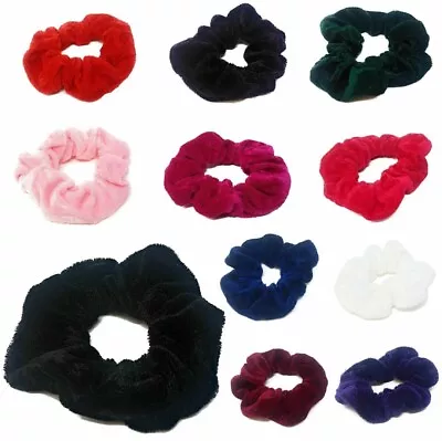 Velvet Scrunchies Hair Bands Bobbles Elastic Girls Women Ponytail Pack • £7.95