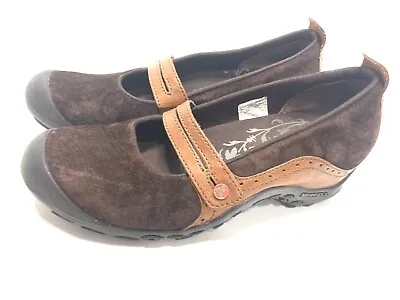Merrell Plaza Bandeau Espresso Brown Mary Jane Shoes Leather Women's Size 8.5 • $15