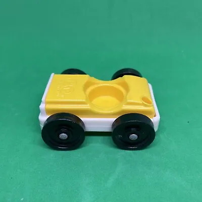 Fisher Price Little People Yellow & White Black Wheels Car • $0.99