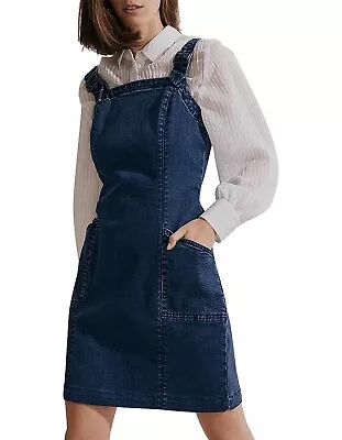 Country Road Denim Pinafore Dress Size 8 Vintage Blue • $39