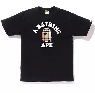 Size Extra Large (XL) Bathing Ape - BAPE Check College Tee 'Black/Beige’ • $99.89