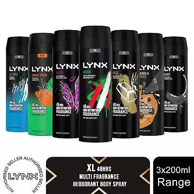 Lynx XL 48-Hour High Definition Fragrance Body Spray Deodorant 3 Pack 200ml • £10.49