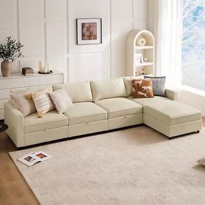 Modular Sectional L Shape Sofa DIY Convertible Oversized Sofa Couch With Cushion • $54.15