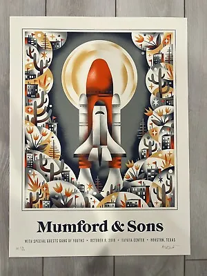 Mumford &Sons Poster Houston TX 2019 Aren Vandenburgh AE /50 • $70