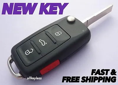 $37.99 • Buy OEM VW VOLKSWAGEN Flip Keyless Entry Remote 202AK Fob Transmitter +NEW KEY BLADE