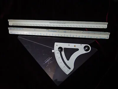 Lot Of Vintage Drafting Rulers Supplies Staedler 987 19-31 C-thru T-656 Dietzgen • $12