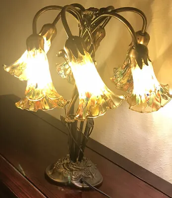 Murano Millefiori Murines Art Glass Shades On Bronze 6 Lights Lamp *sold Each* • $5299