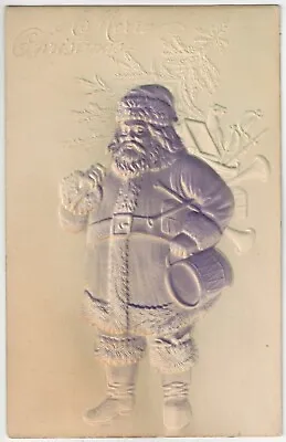 1910 Airbrushed Christmas SANTA CLAUS In Purple Suit - Vintage Holiday Postcard • $9.99