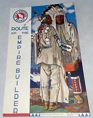 $34.99 • Buy 1939 Great Northern Railroad Dining Car Menu Winold Reiss After Buffalo Indians 